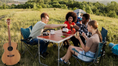 picnic tables